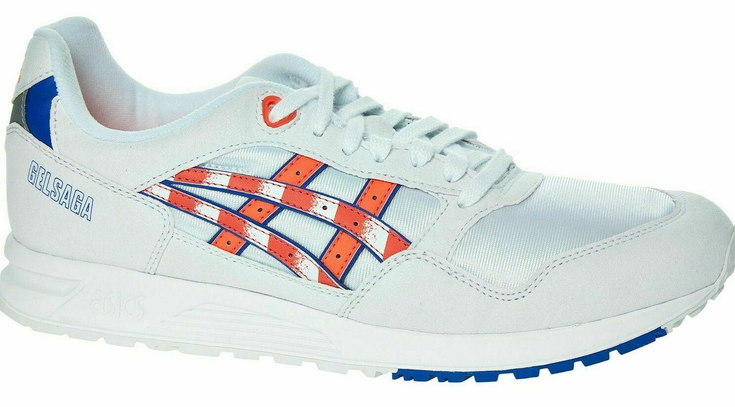 ASICS TIGER Womenâs GELSAGA Trainers, White/Flash Coral, size UK 4.5