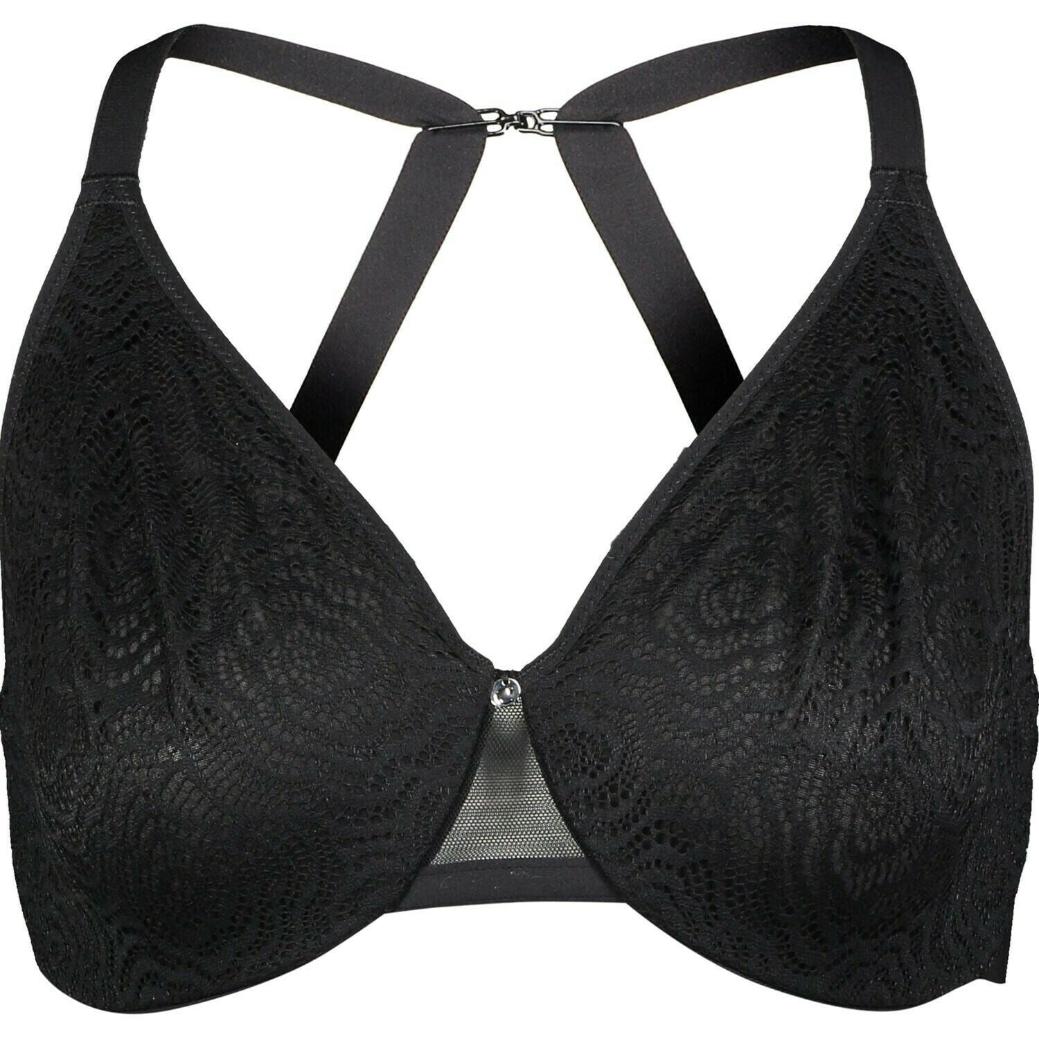 CHANTELLE Women's Black Lace Underwired Bra, size 32 D