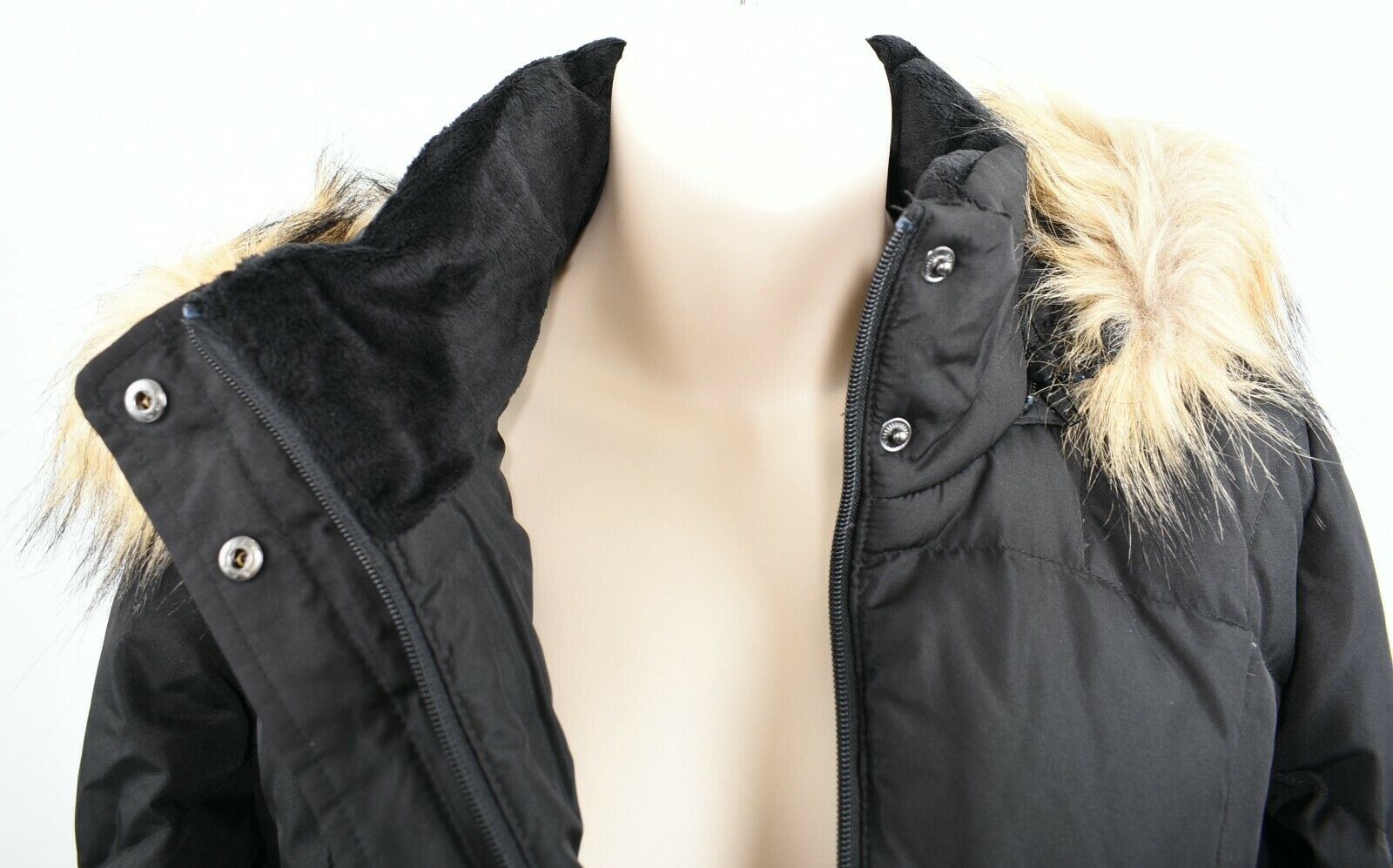 LARRY LEVINE Women's Hooded Feather & Down Coat Jacket, Black, size XS