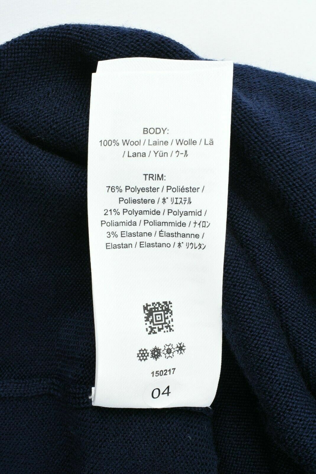 FRED PERRY Women's Wool Blend Knitted Dress, Dark Carbon Blue, size UK 8