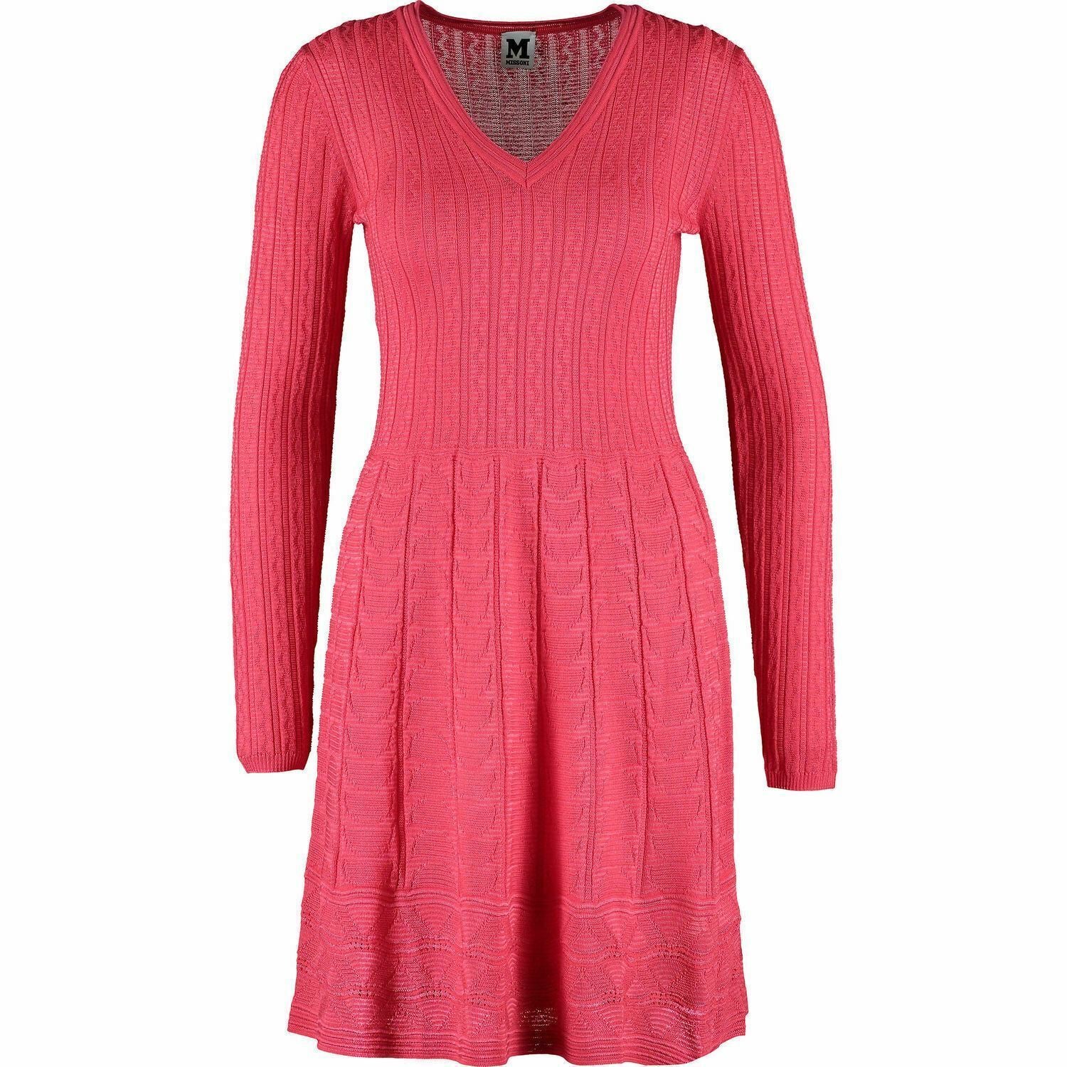 MISSONI Women's Pink Knit Skater Dress, size UK 12