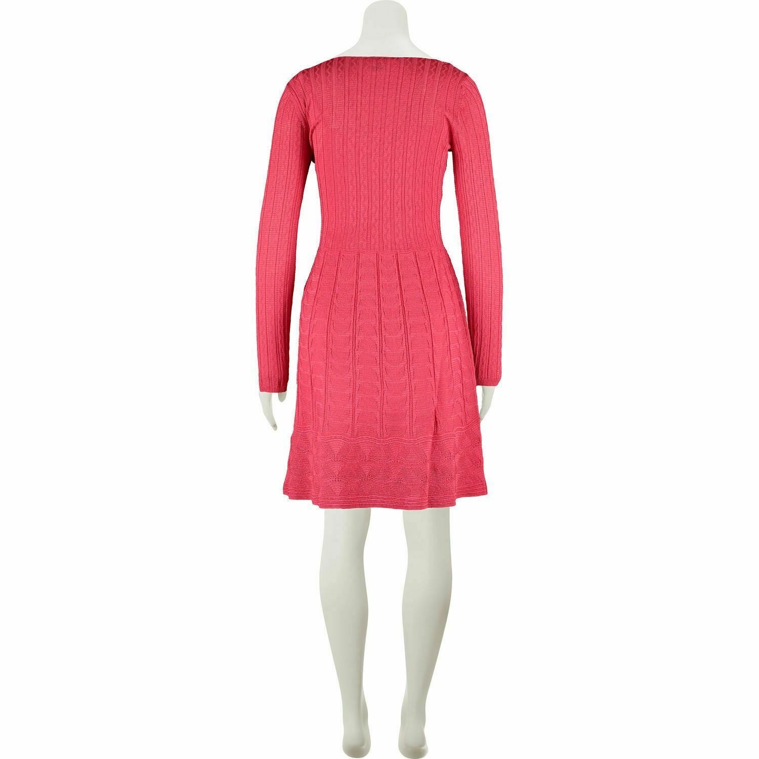 MISSONI Women's Pink Knit Skater Dress, size UK 12