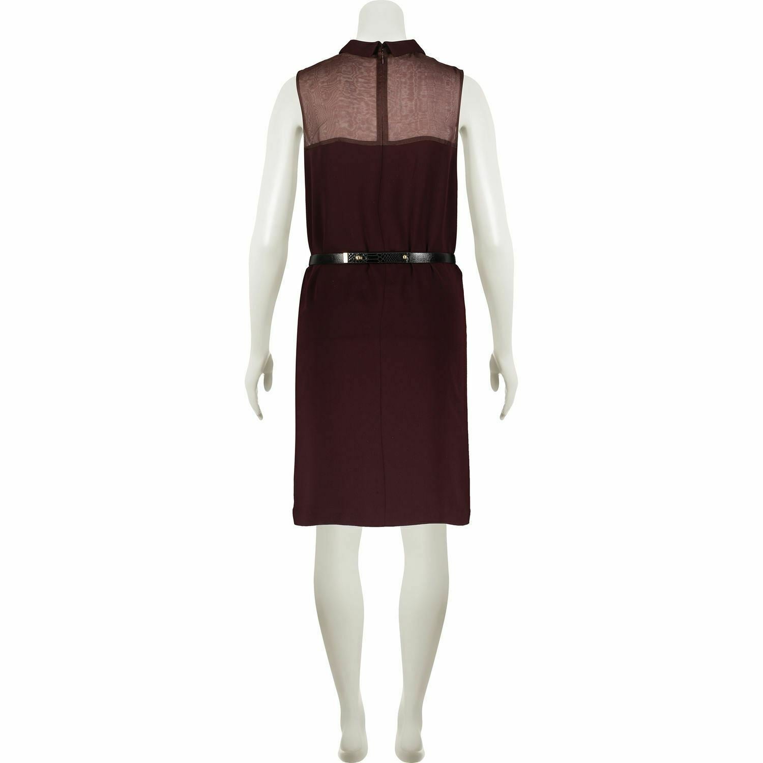 THE KOOPLES Women's Burgundy Silk Detail  Dress UK 16 Size XL