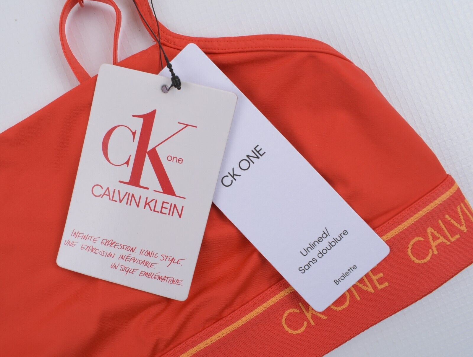 CALVIN KLEIN Women's CK ONE Micro Bralette, Bright Red, size M (UK 12)