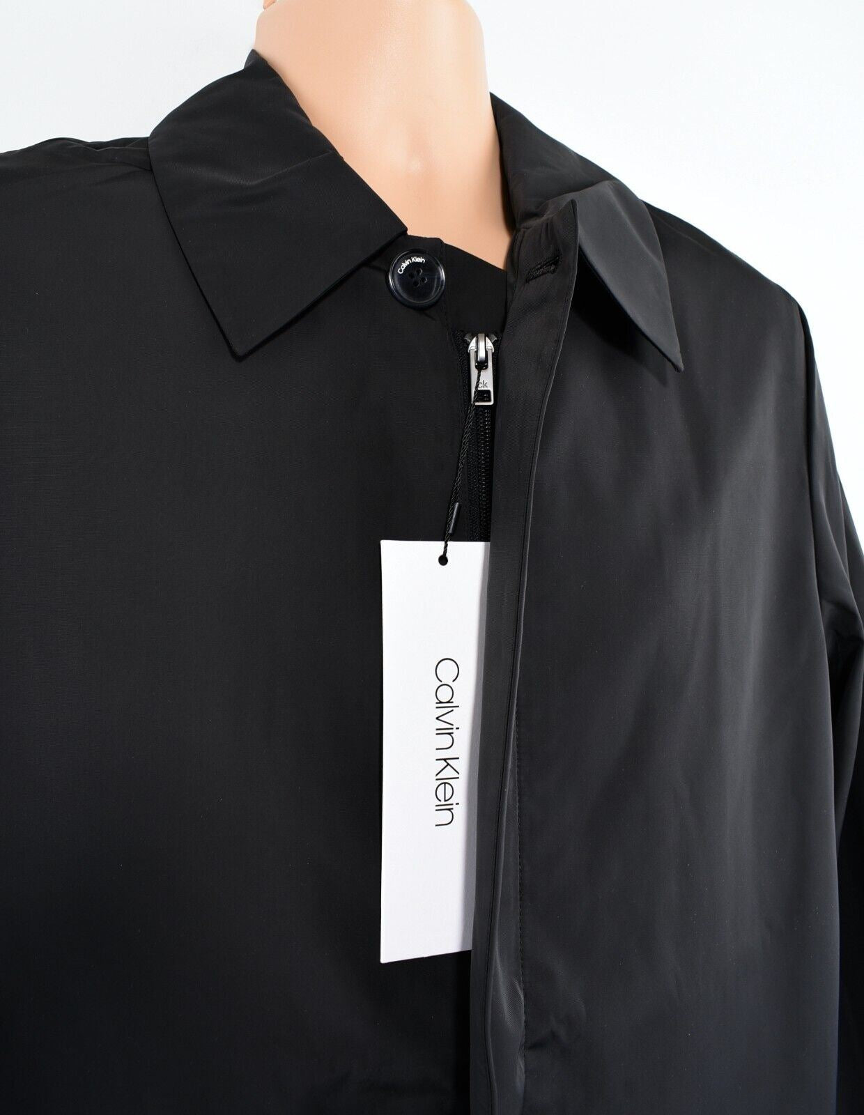 CALVIN KLEIN Men's Compact Jacket, Overcoat, Black, size 38