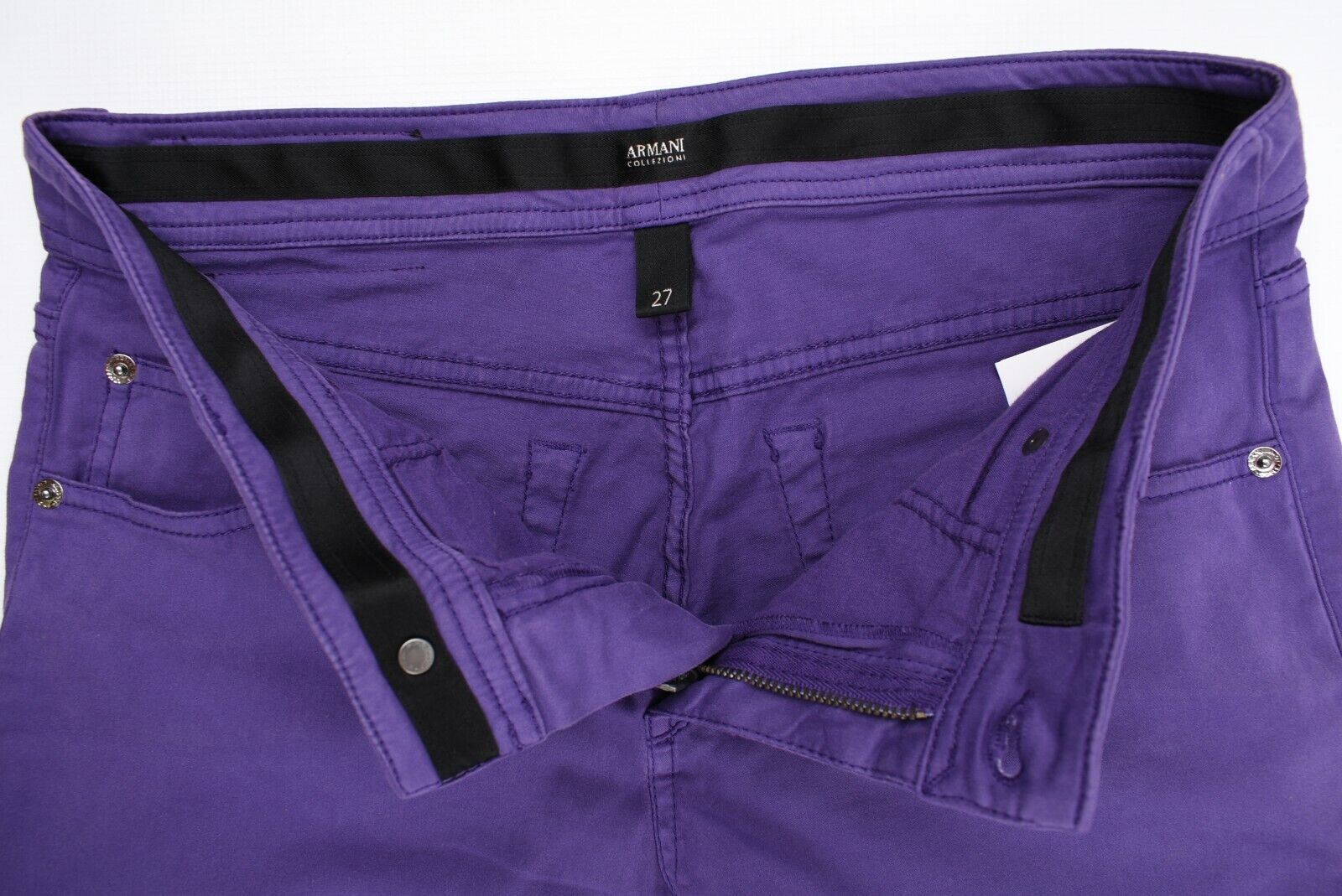 ARMANI COLLEZIONI Women's J36 Low Waist Straight Leg Trousers Purple, W27 Long