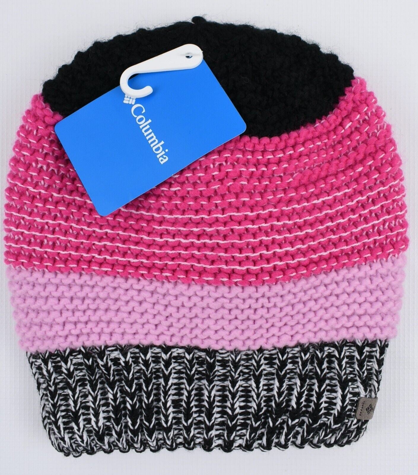 COLUMBIA - Girls' GYROSLOPE II Beanie Hat, Fleece Lined, Pink/Black, OS