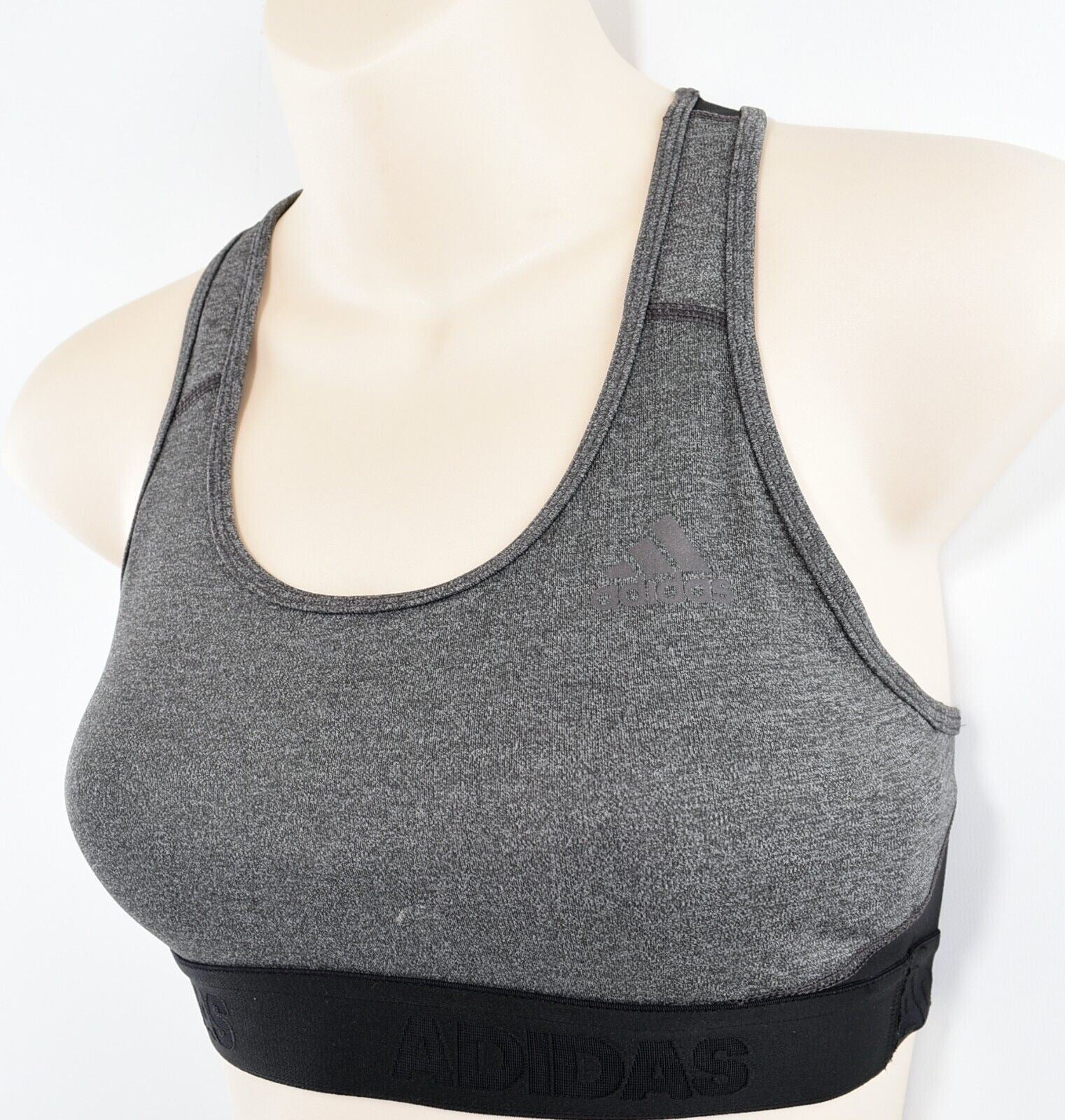 ADIDAS Women's AlphaSkin ClimaCool Sports Bra, Grey/Black, size XS (UK 4-6)