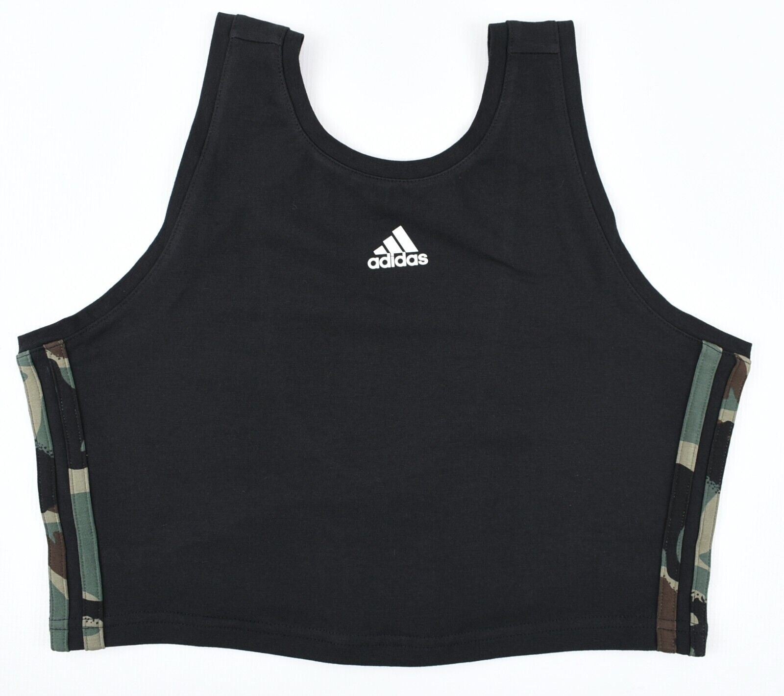 ADIDAS Activewear Women's Crop Top, Black/Camouflage, size L (UK 16-18)