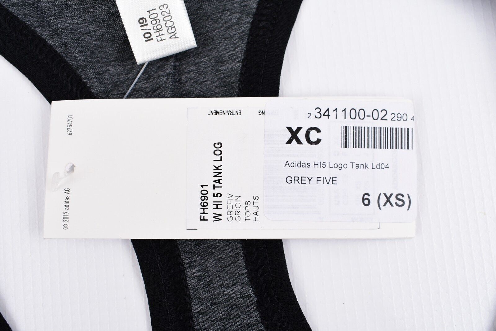 ADIDAS Women's Activewear HI5 Climalite Tank Top Vest, Grey, size XS (UK 4-6)