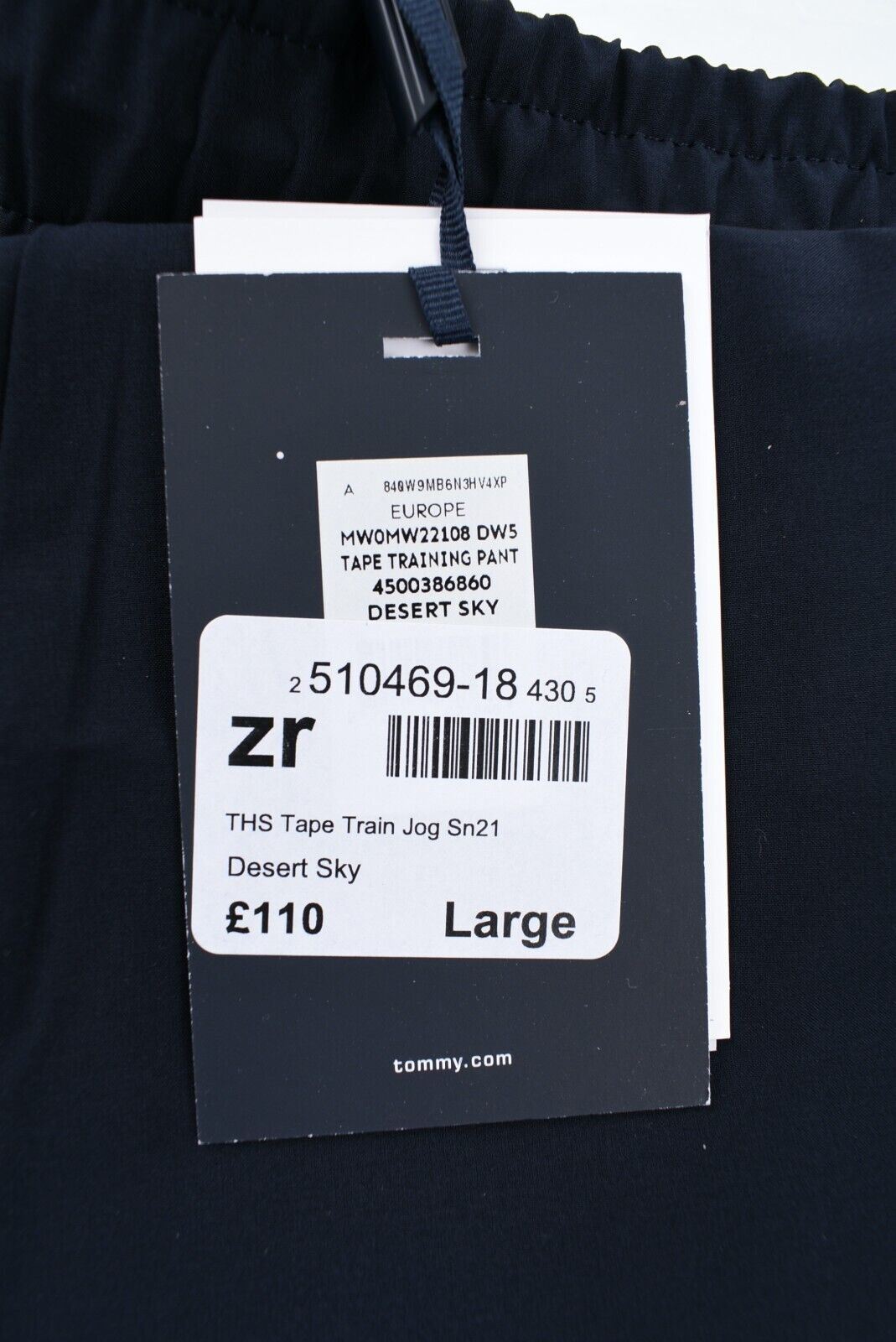 TOMMY HILFIGER Men's Training Joggers, Workout Pants, Desert Sky (Blue), size L