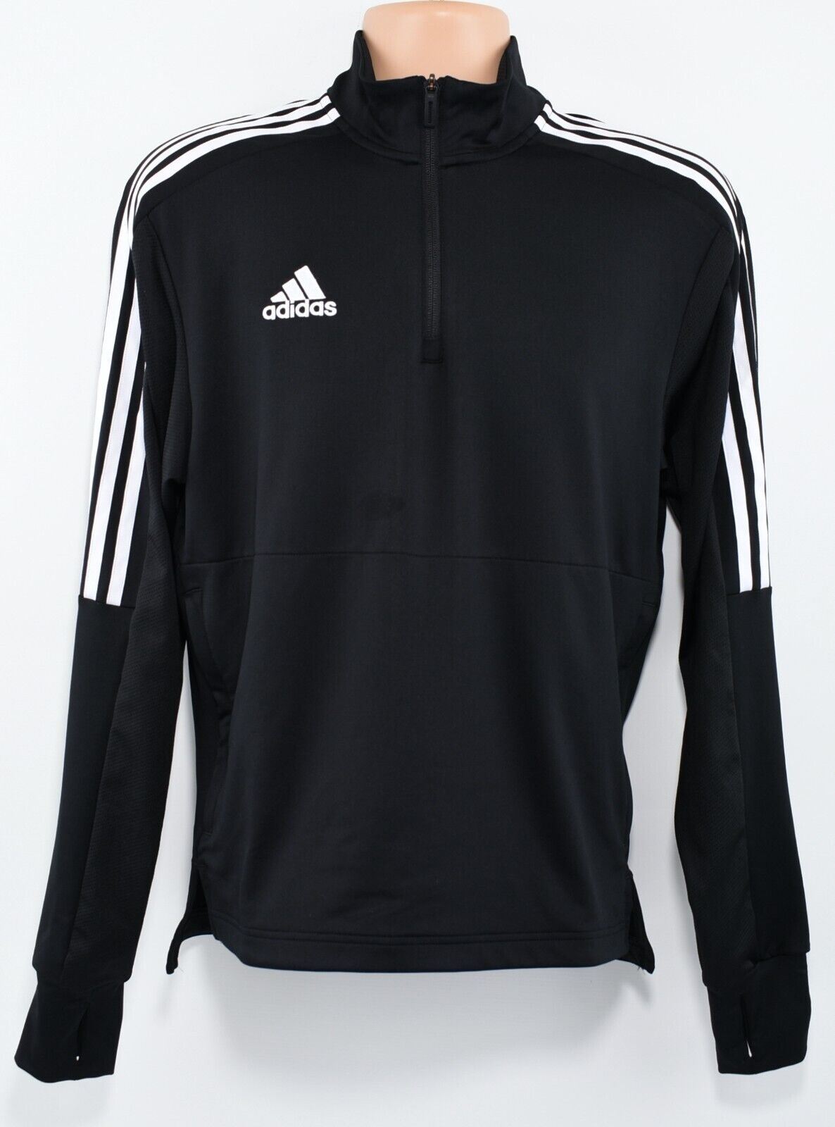 ADIDAS Men's SERENO PRO 1/4 Zip Neck Long Sleeve Top, Black, size S