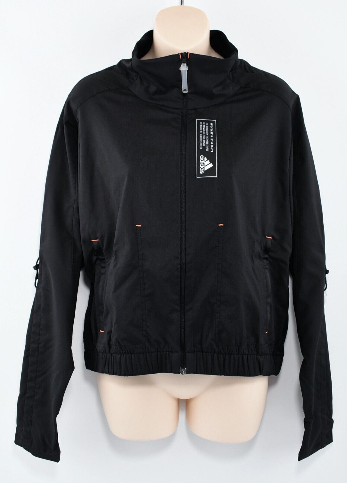ADIDAS Activewear: Women's Primeblue Short Track Jacket, Black, size S UK 8-10