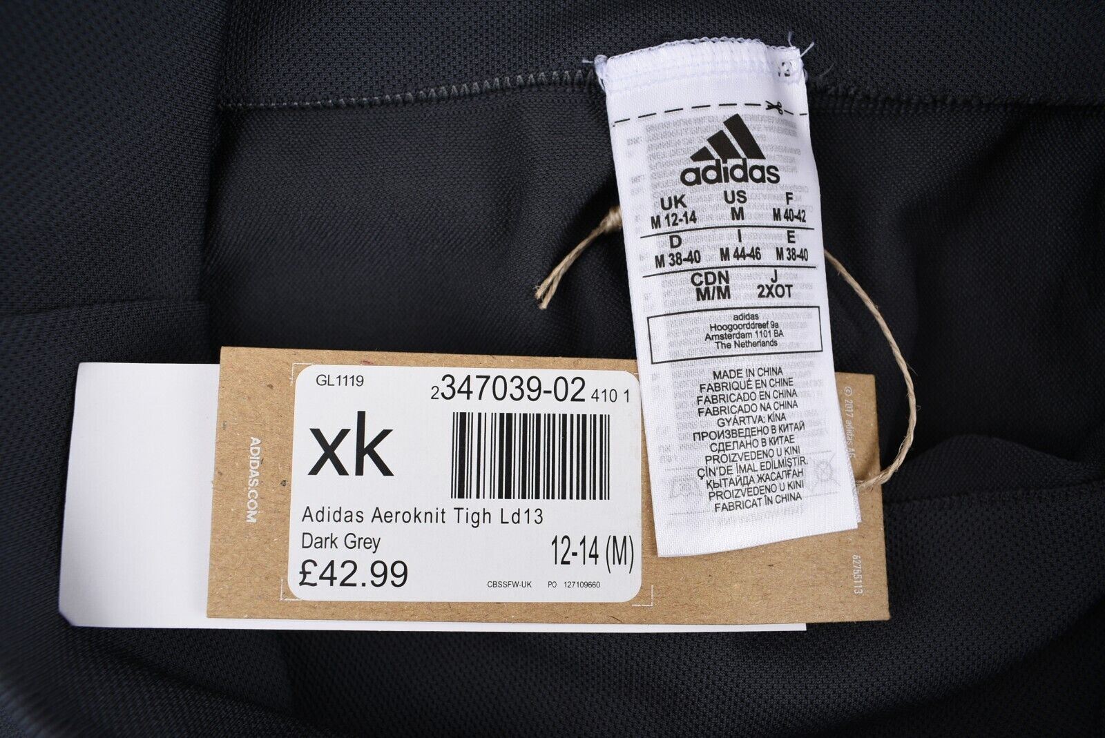 ADIDAS Women's AEROKNIT High Rise 7/8 Leggings, Dark Grey size M UK 12-14