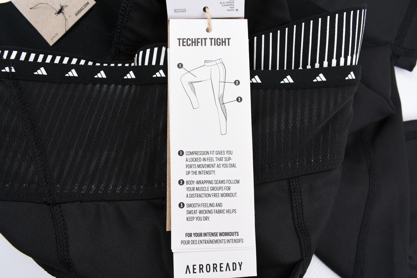 ADIDAS Women's TECHFIT Leggings, Full Length, High Rise, Black size S UK 8-10