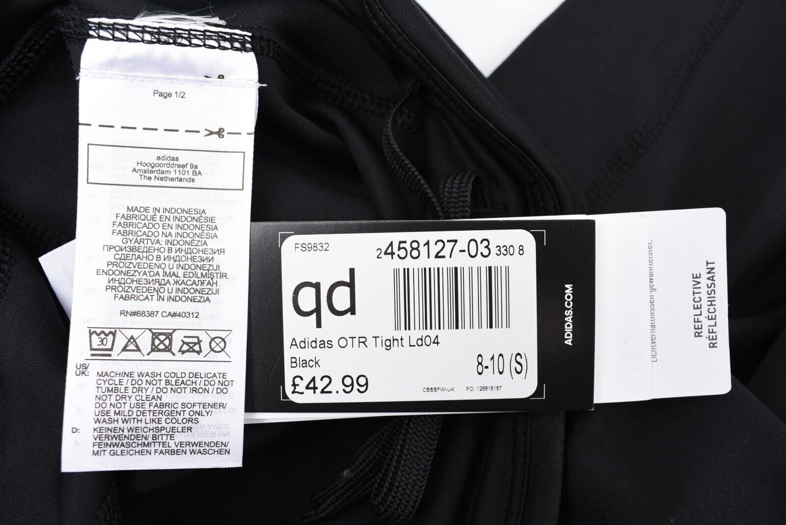 ADIDAS Women's OWN THE RUN Mid Rise Running Leggings, Black, size S (UK 8-10)