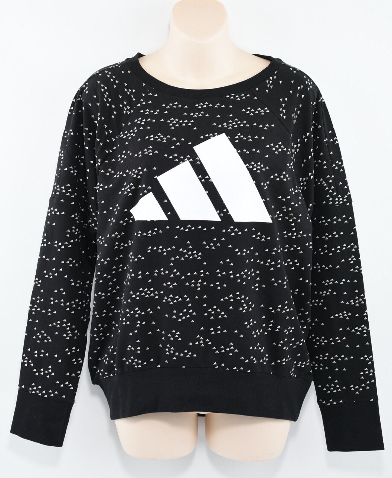 ADIDAS Women's WIN 3-BAR Crew Sweatshirt, Relaxed Fit, Black, size XS (UK 4-6)