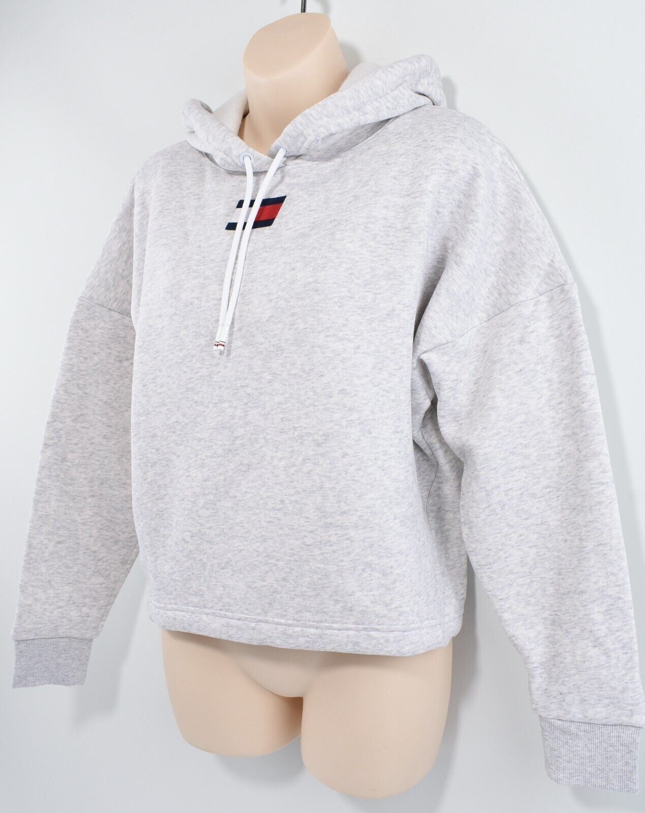 TOMMY HILFIGER - TOMMY SPORT Women's Cropped Hoodie, Light Grey Heather, size S