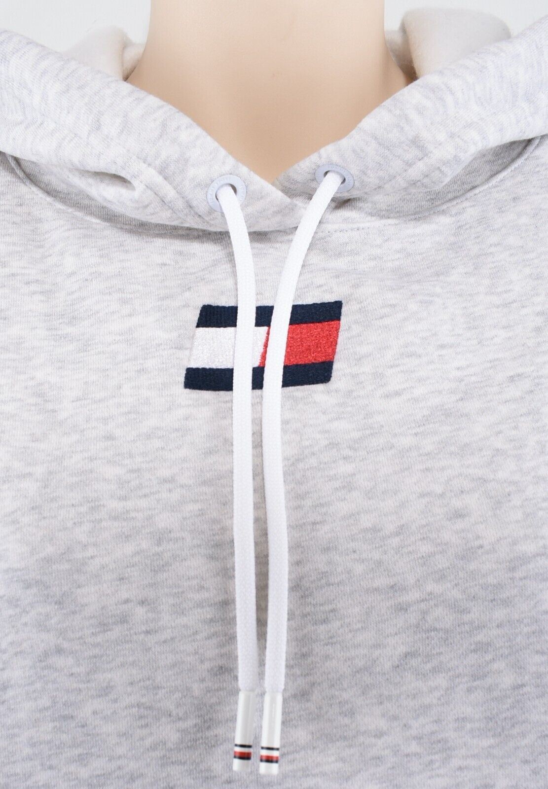 TOMMY HILFIGER - TOMMY SPORT Women's Cropped Hoodie, Light Grey Heather, size S