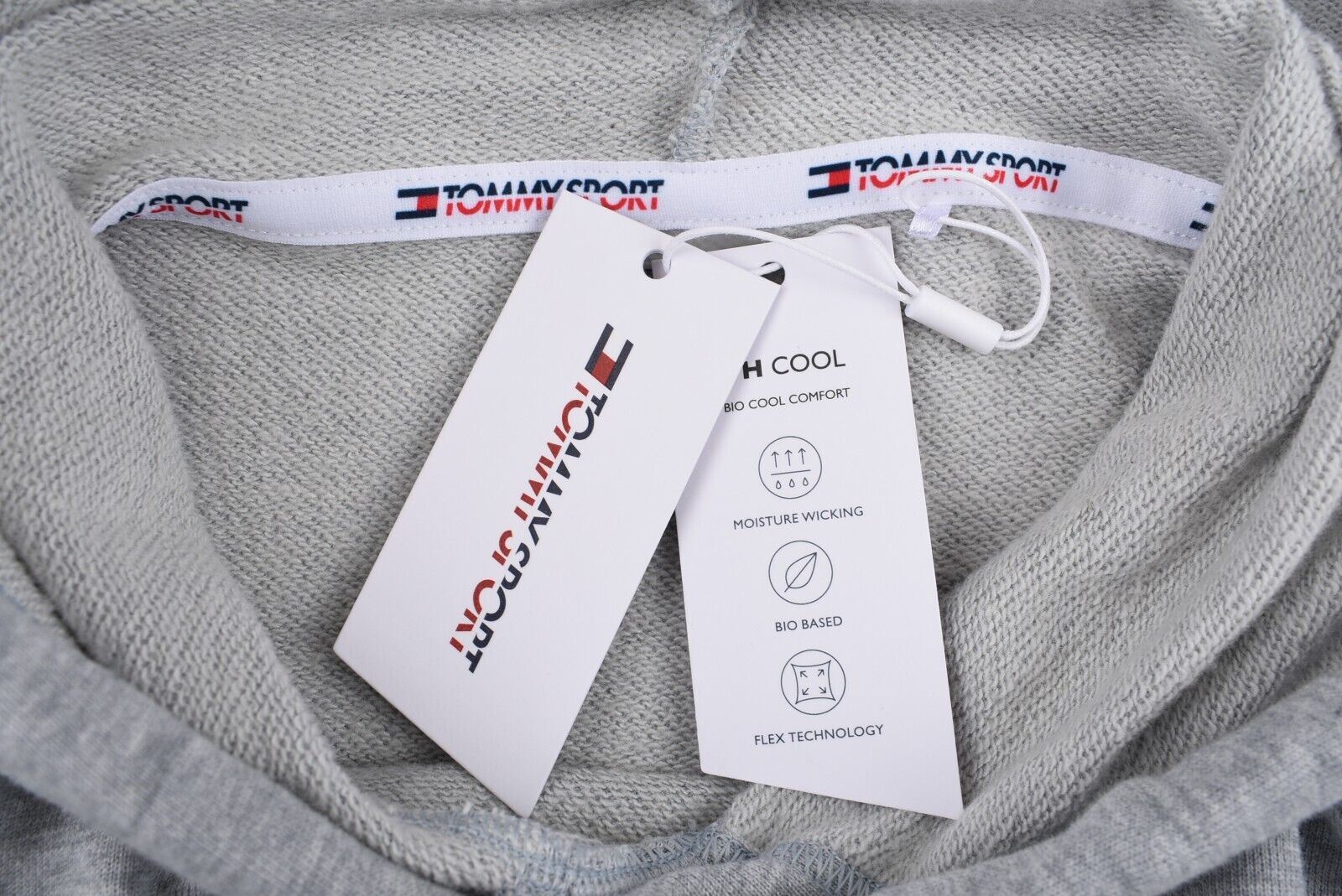 TOMMY HILFIGER - TOMMY SPORT Women's Cropped Hoodie, Grey Heather, size S