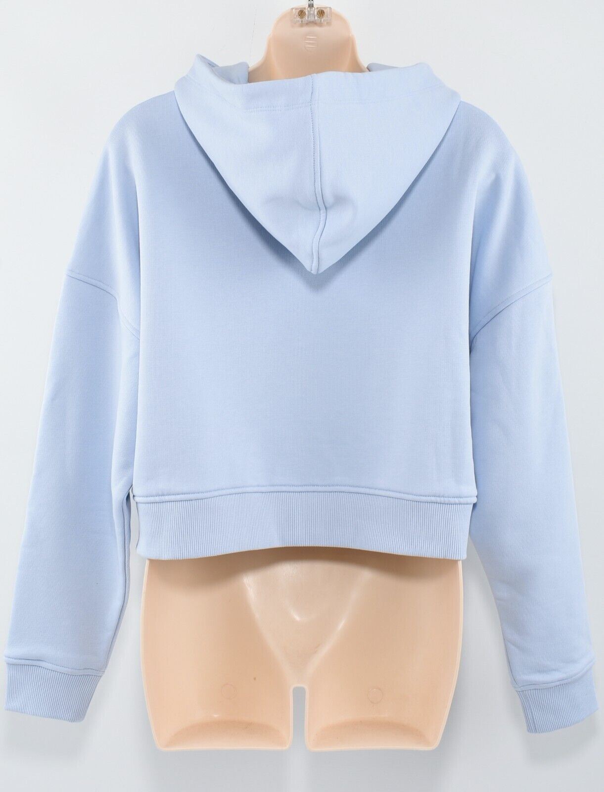 TOMMY HILFIGER Women's Cropped Logo Hoodie, Organic Cotton Blend, Blue, size XS