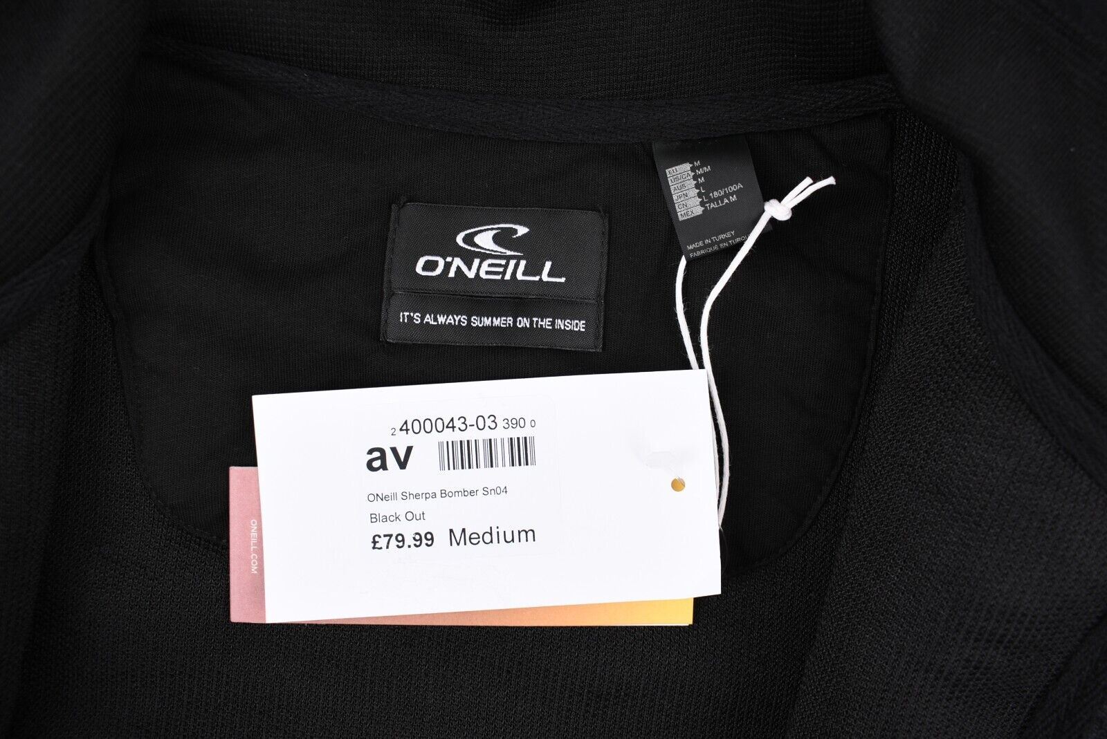 O'NEILL Men's Full Zip Sherpa Teddy Fleece Jacket, Black, size M