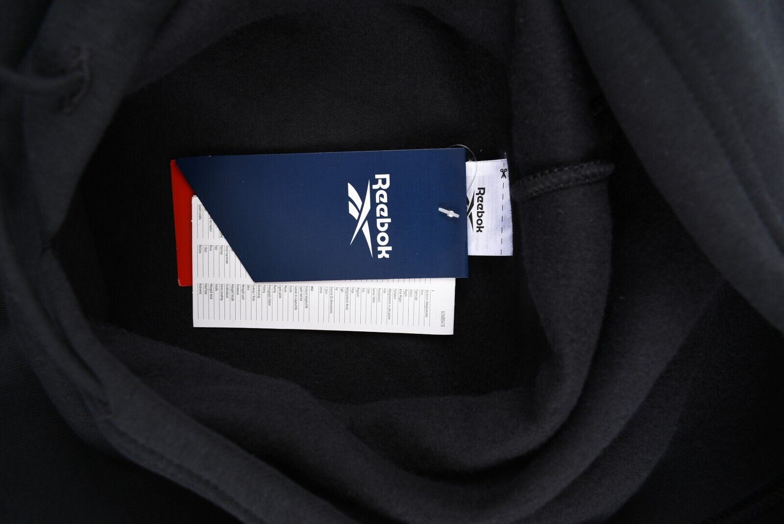 REEBOK Women's Logo Tape Hoodie, Hooded Sweatshirt, Black, size XS (UK 4-6)