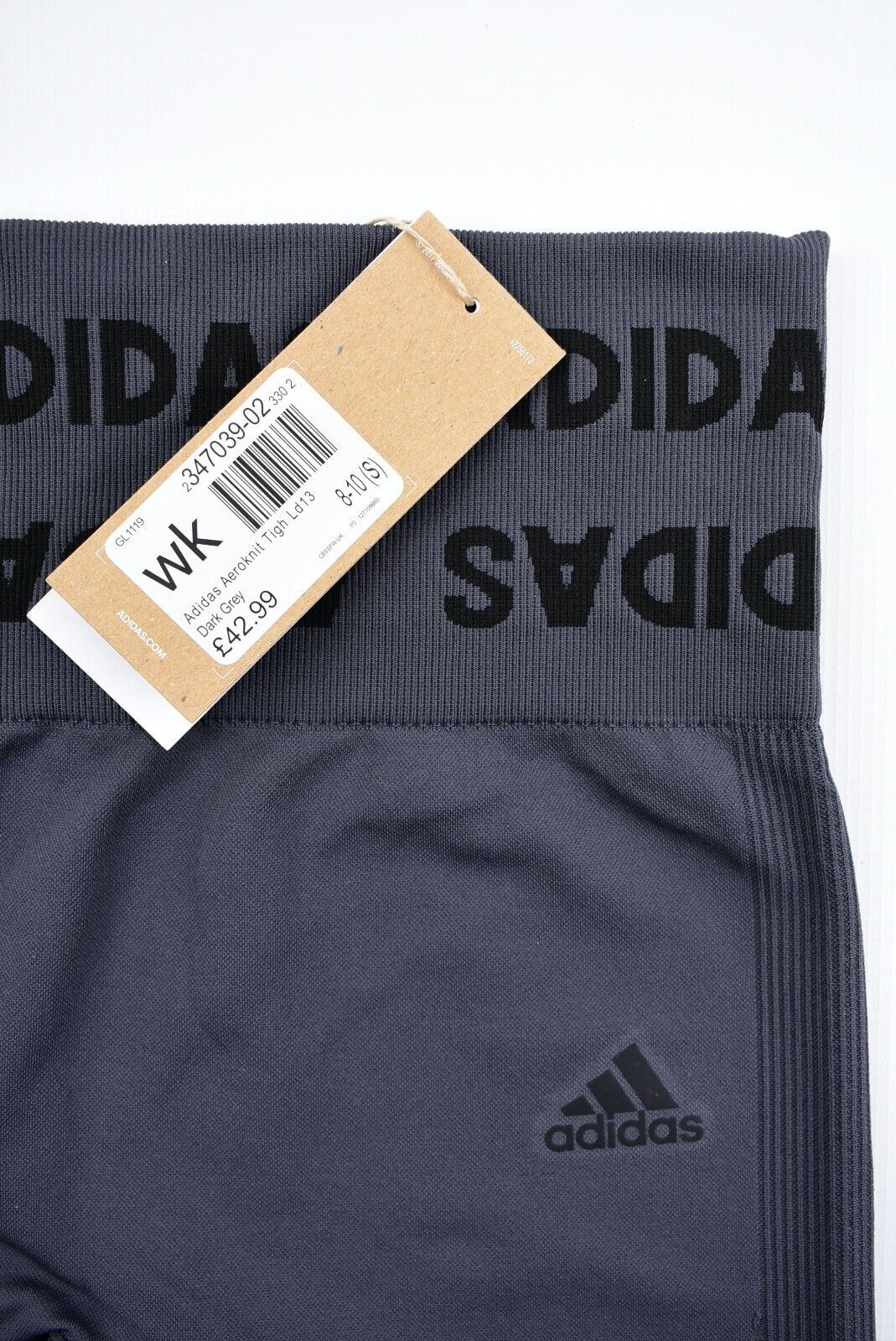 ADIDAS Women's AEROKNIT High Rise 7/8 Leggings, Dark Grey size S (UK 8-10)