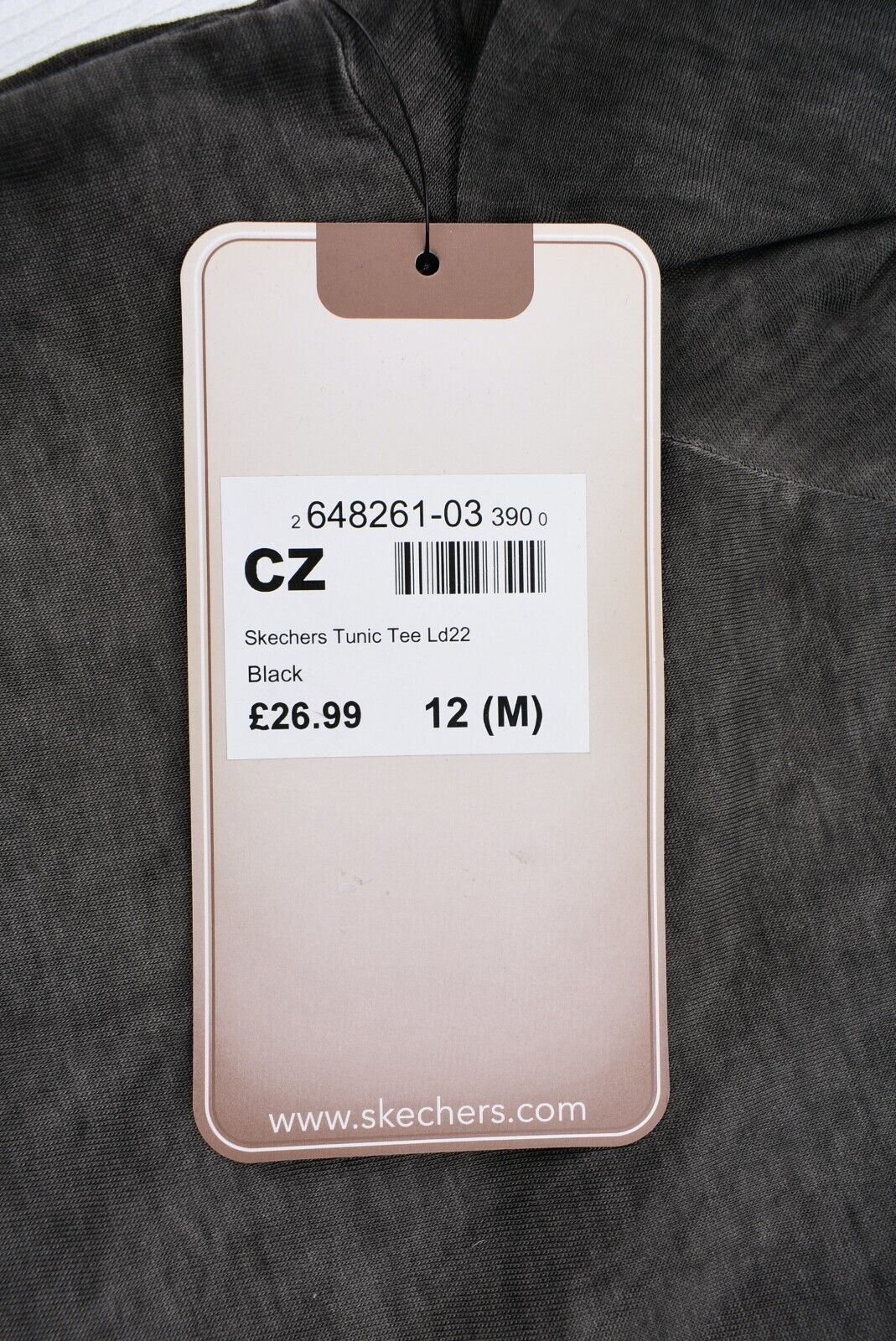 SKECHERS Women's Tunic Tee, T-shirt, Washed Black, size MEDIUM