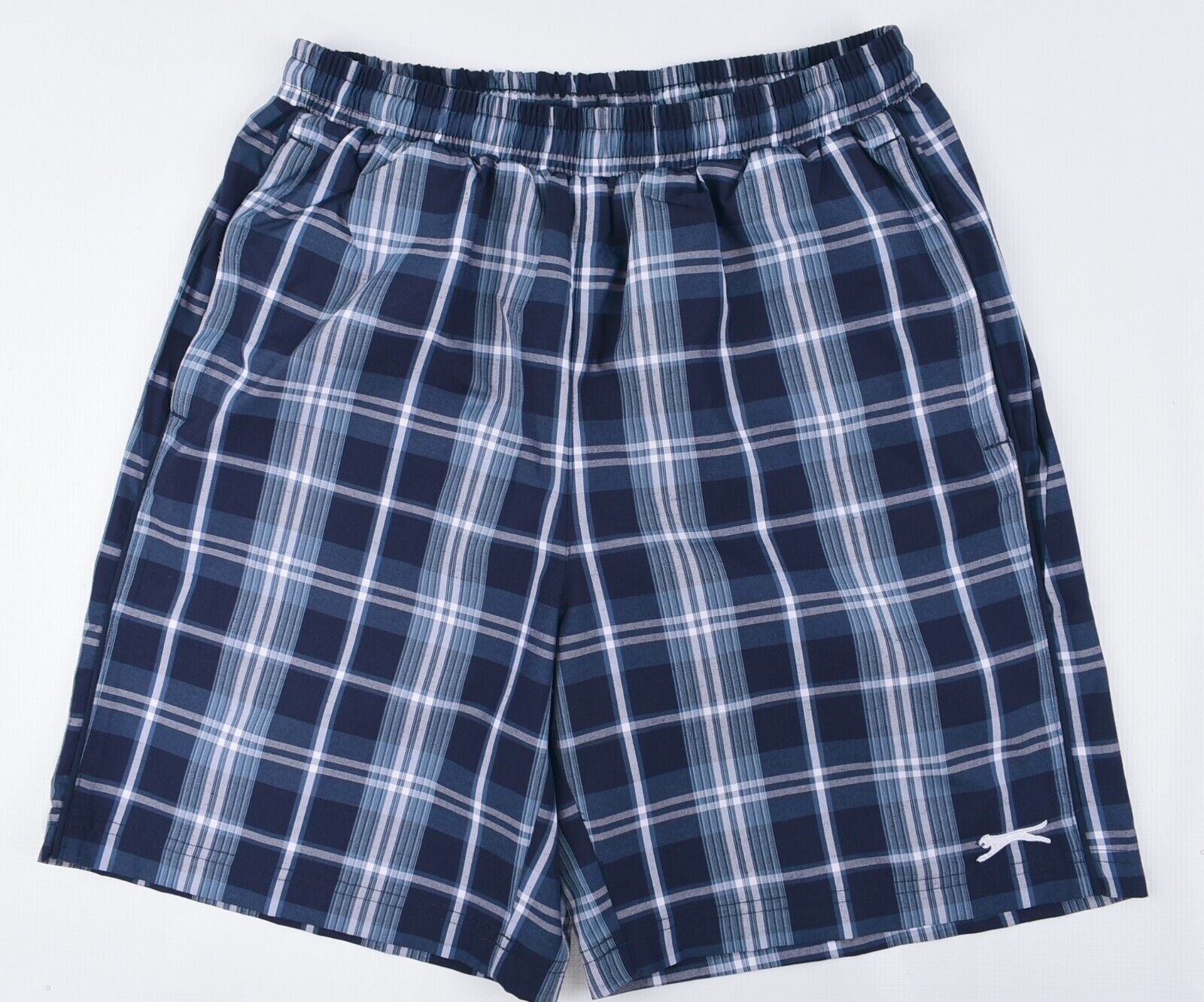 SLAZENGER Men's Blue Checked Shorts, size LARGE