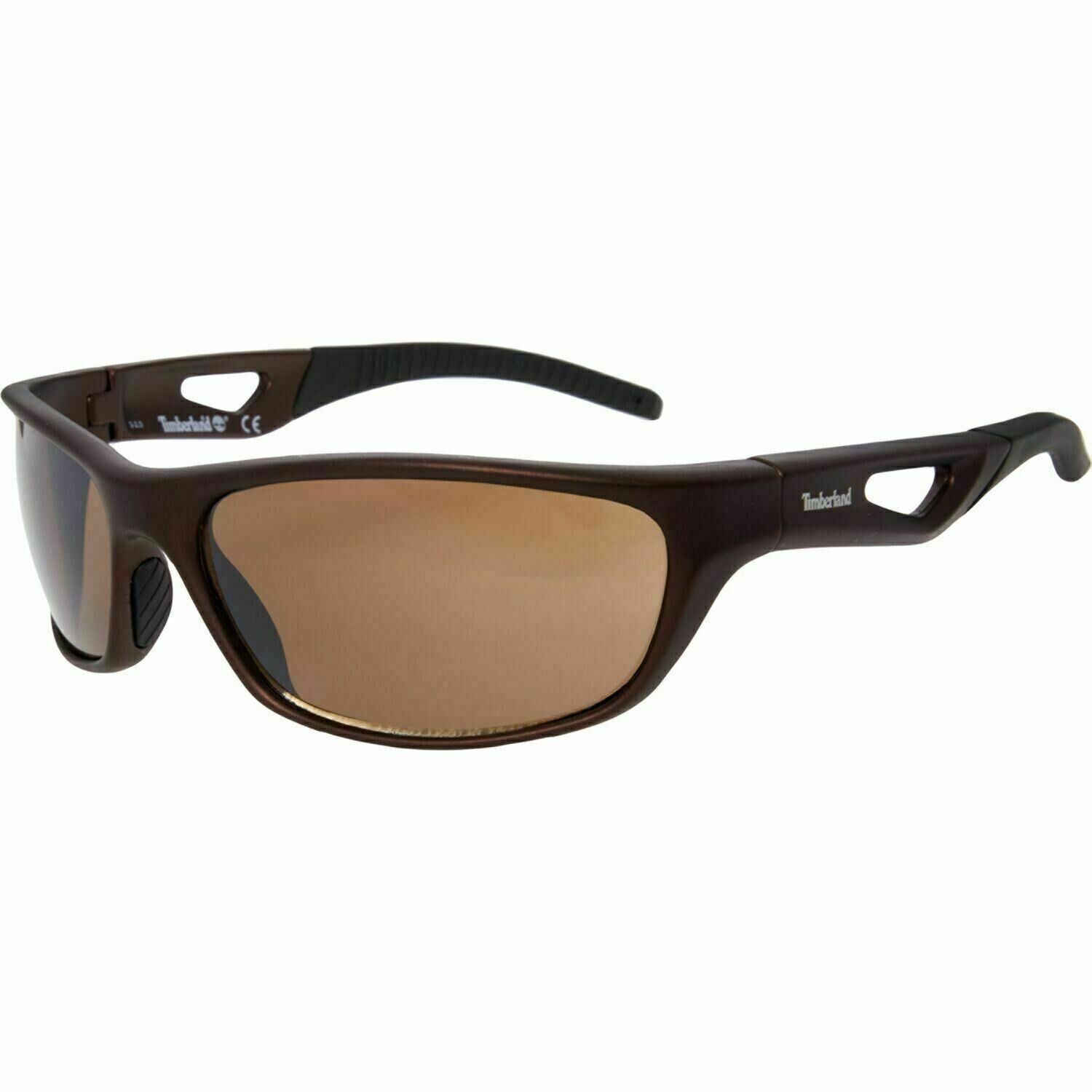 TIMBERLAND Men's Matte Copper Brown Sport Style Wrap Sunglasses, TB7124