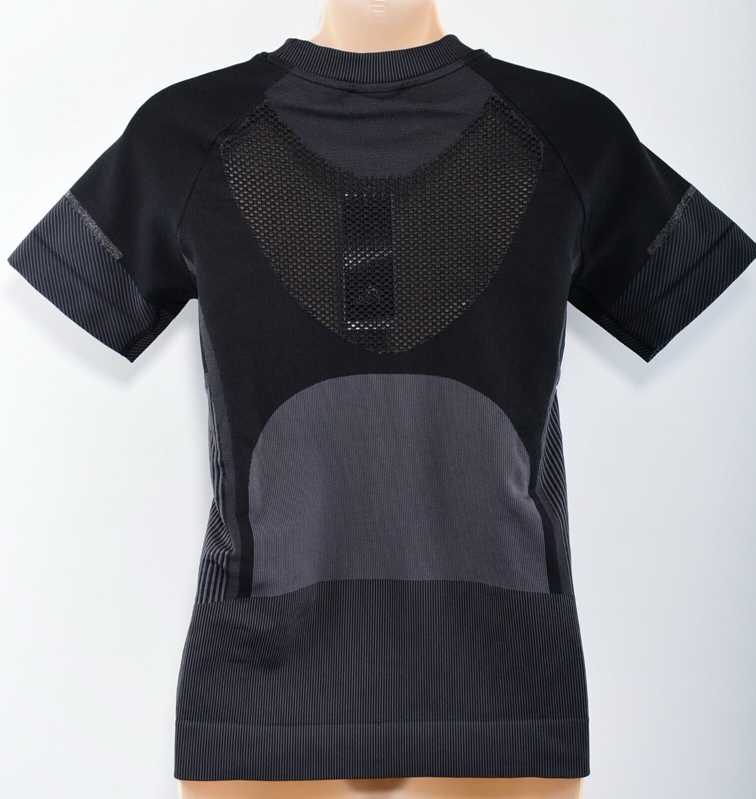 ADIDAS Women's Primeknit Tee, Workout Top, Black-Grey, size M (UK 12-14)