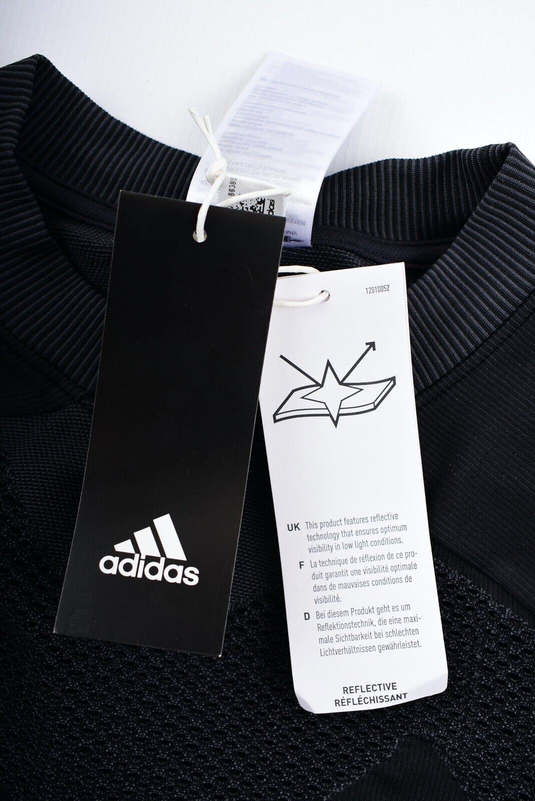 ADIDAS Women's Primeknit Tee, Workout Top, Black-Grey, size M (UK 12-14)