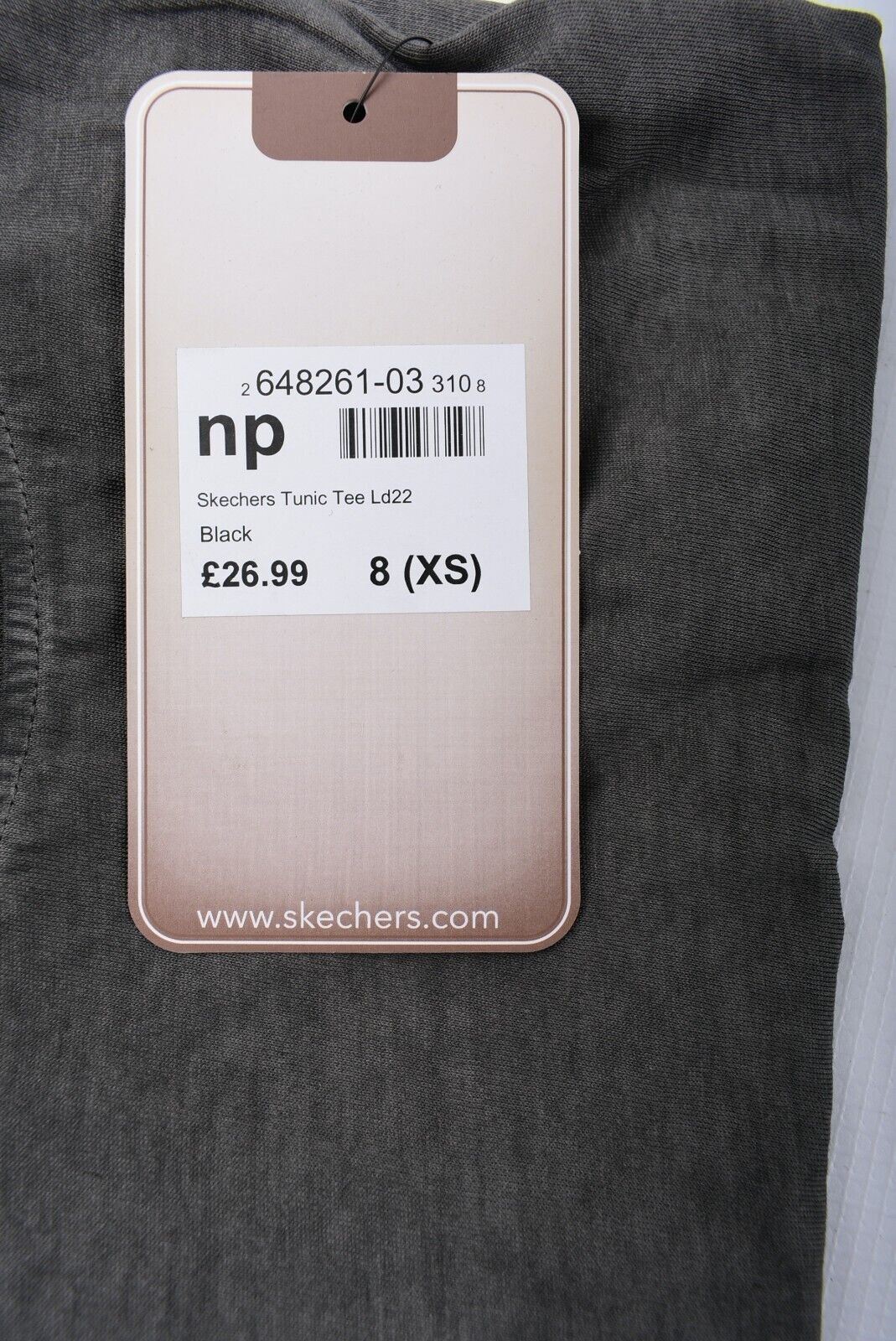 SKECHERS Women's Tunic Tee, T-shirt, Washed Black, size XS