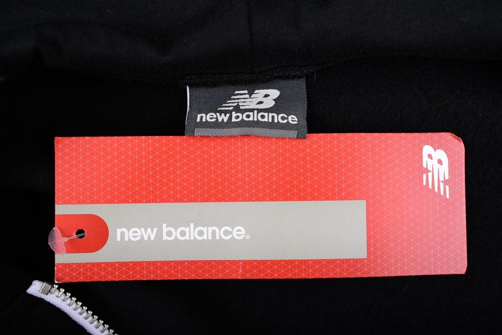 NEW BALANCE Men's Full Zip Hoodie Jacket, Black, size SMALL