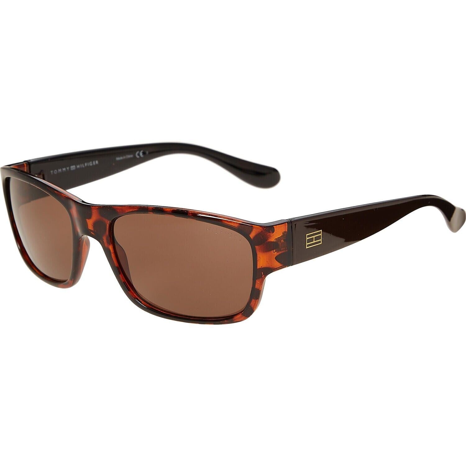 TOMMY HILFIGER Men's MARIO Brown Havana Rectangle Sunglasses, OM79