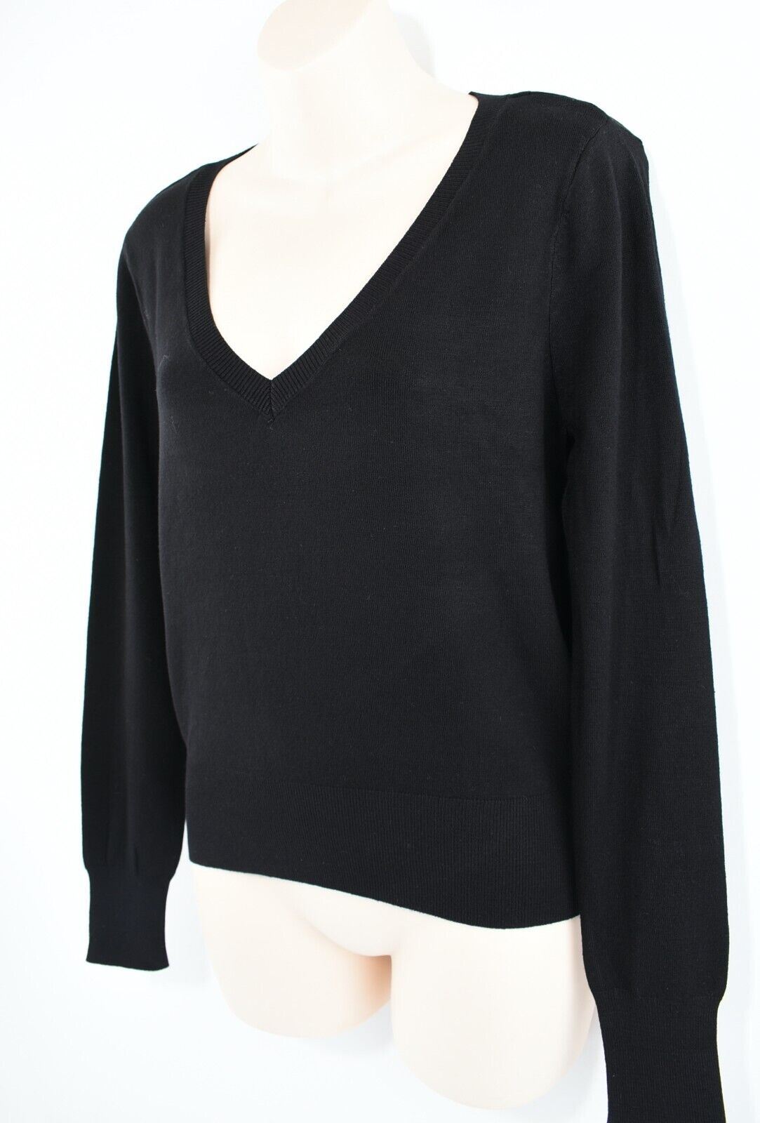 ONLY Women's VENICE V-neck Jumper, Black, size L (UK 14)