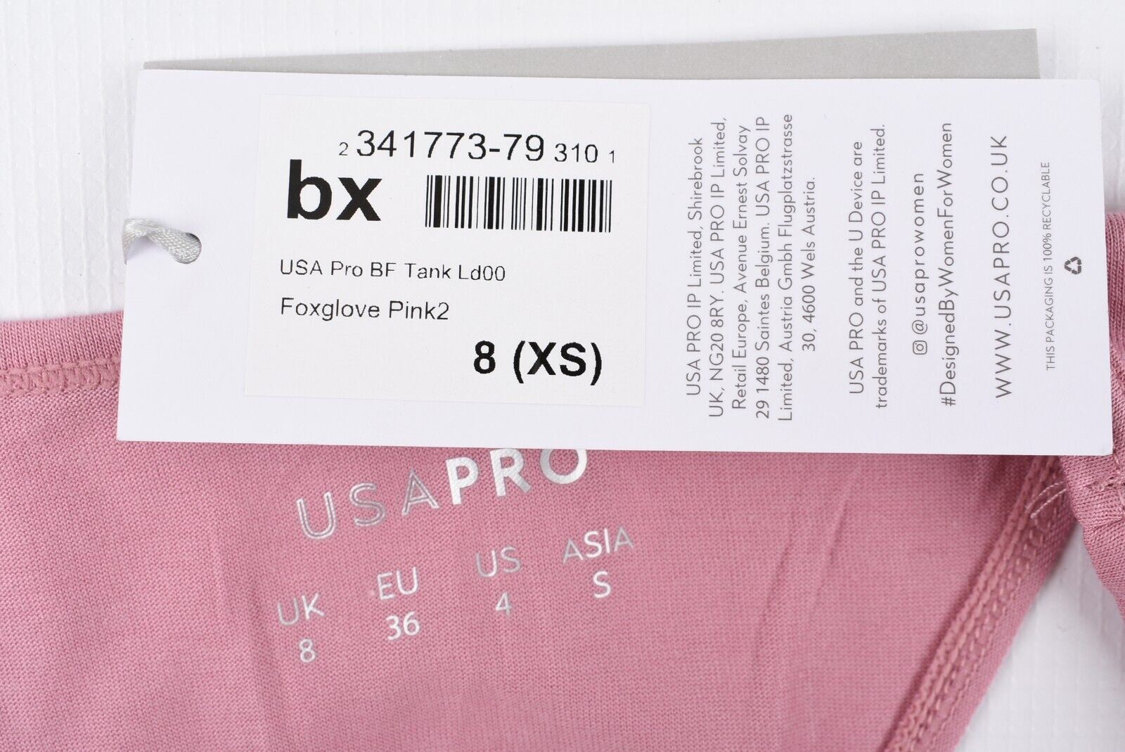 JOB LOT 19 x USA PRO Activewear Womens Boyfriend Tank Top Pink size XS (UK 8)