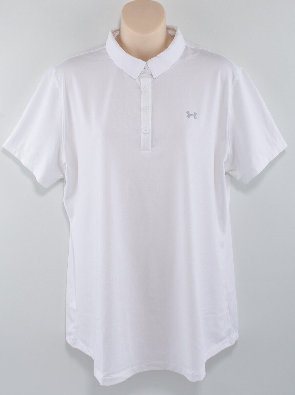 UNDER ARMOUR Women's ZINGER Polo Shirt, Fitted Style, White, size XL (UK 16)