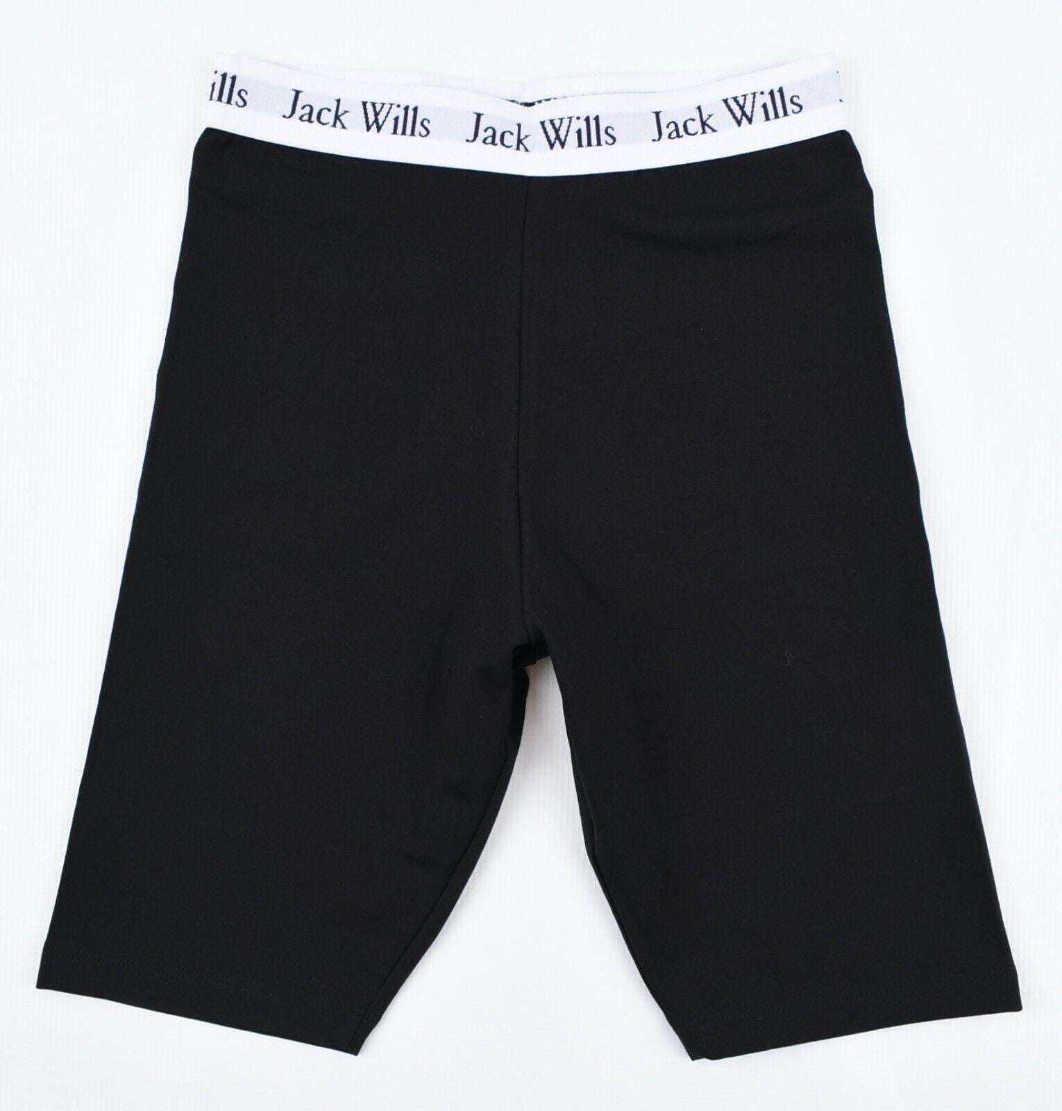 JACK WILLS Cycling Shorts, Short Stretch Cotton Leggings, Black, size XS (UK 8)