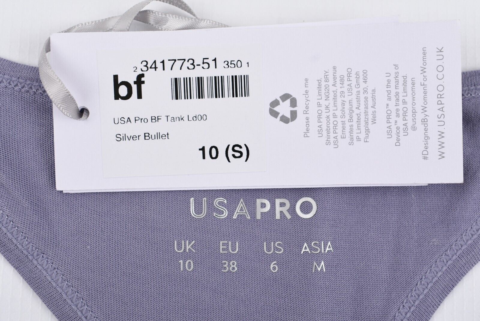 USA PRO Activewear: Women's Boyfriend Tank Top, Purple, size S (UK 10)