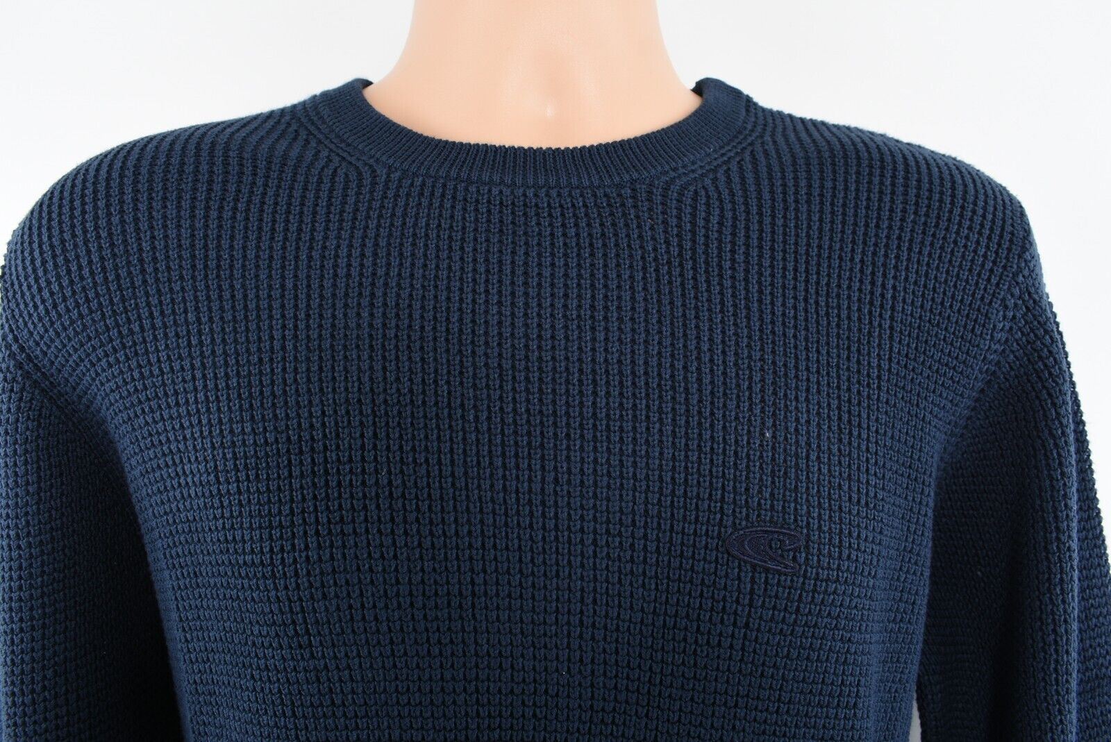 O'NEILL Men's TUCK Pullover Jumper, 100% Cotton Knit, Ink Blue, size LARGE