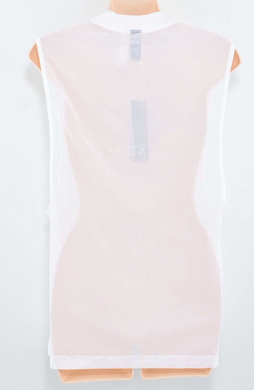 ADIDAS Activewear: Women's 3Bar Mesh Tank Top, White, size XS (UK 4-6)
