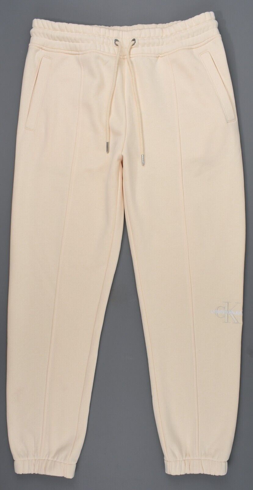 CALVIN KLEIN Women's Joggers, Organic Cotton Blend, Cream Colour, size L (UK 14)