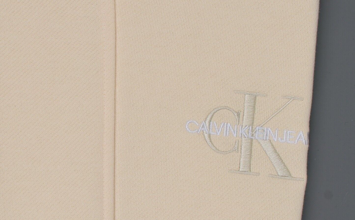 CALVIN KLEIN Women's Joggers, Organic Cotton Blend, Cream Colour, size L (UK 14)