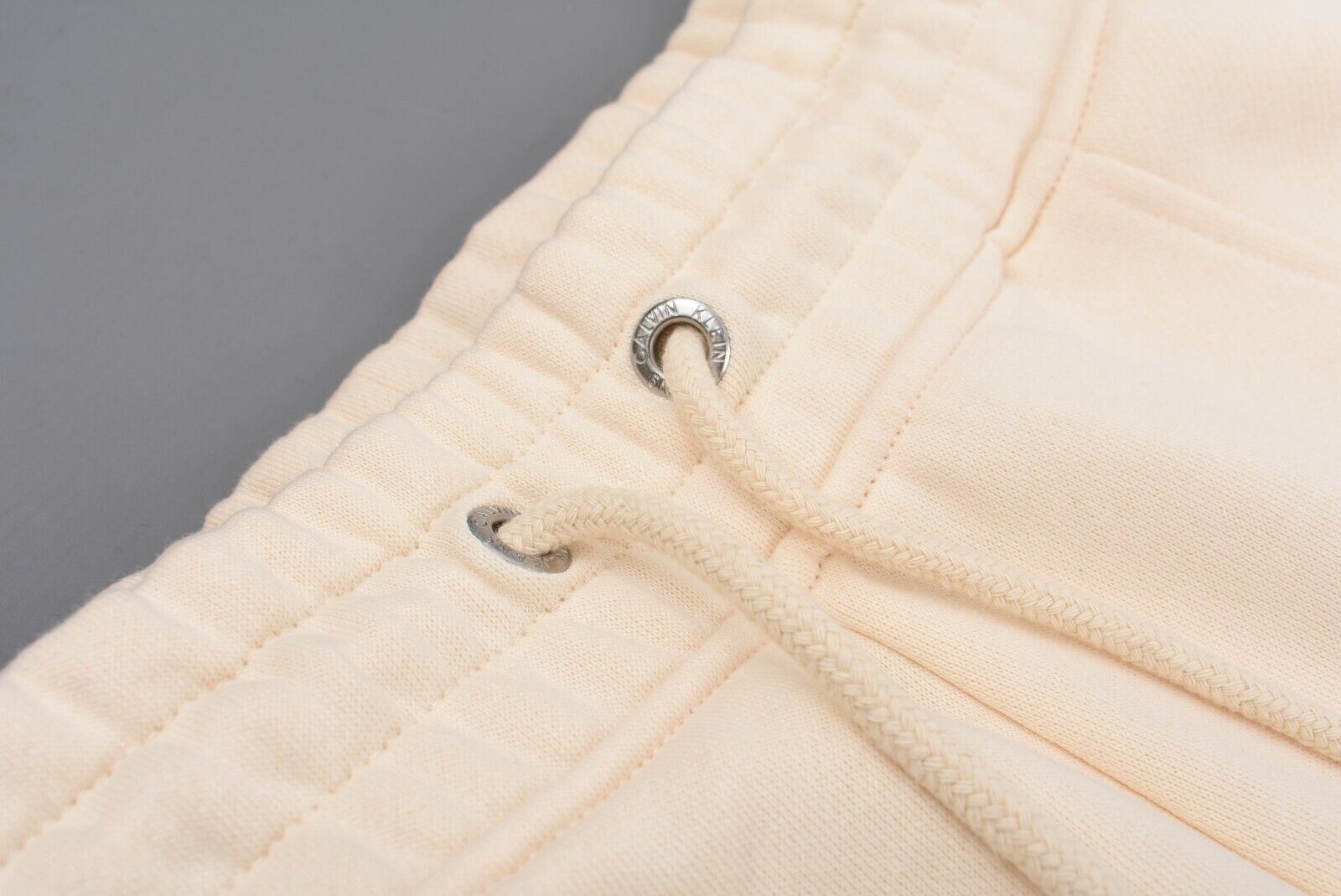 CALVIN KLEIN Women's Joggers, Organic Cotton Blend, Cream Colour, size L (UK 14)