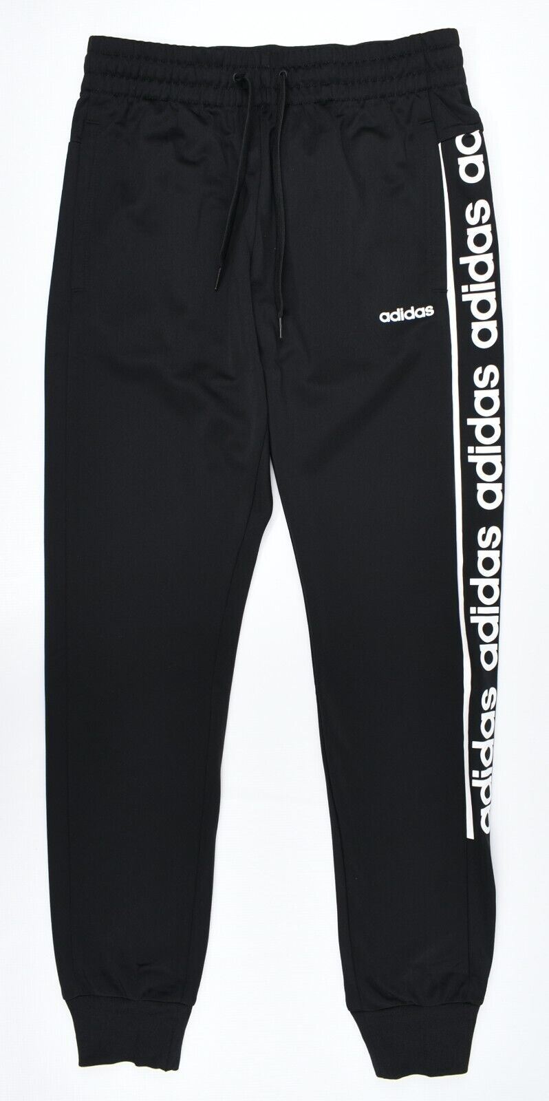 ADIDAS Women's Cuffed Joggers, Lounge Pants, Black/White, size XS (UK 4-6)
