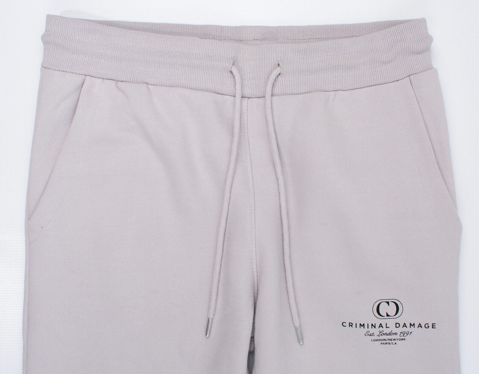 CRIMINAL DAMAGE Men's CAMDEN Cuffed Joggers, Light Grey, size L