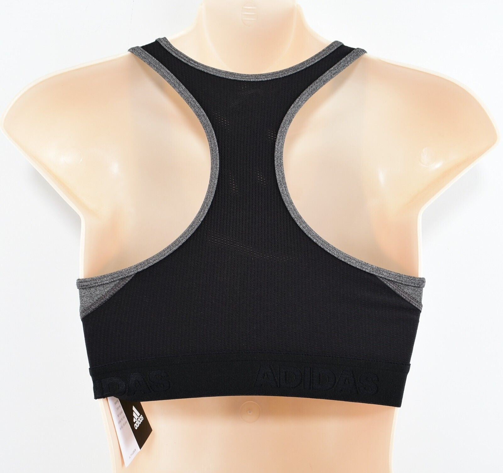 ADIDAS Women's AlphaSkin ClimaCool Sports Bra, Grey/Black, size L (UK 16-18)