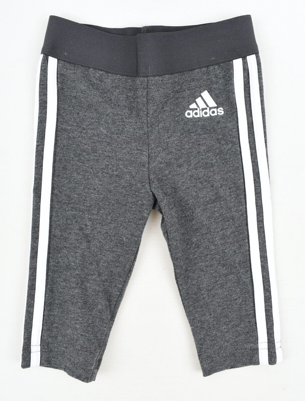 ADIDAS Baby Girls' 3 Stripe Logo Leggings, Grey/White, size 3-6 months